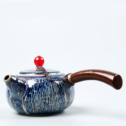 Kiln Transformation Wooden Side-Handle Teapot